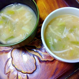 えのき&葉玉葱の味噌汁